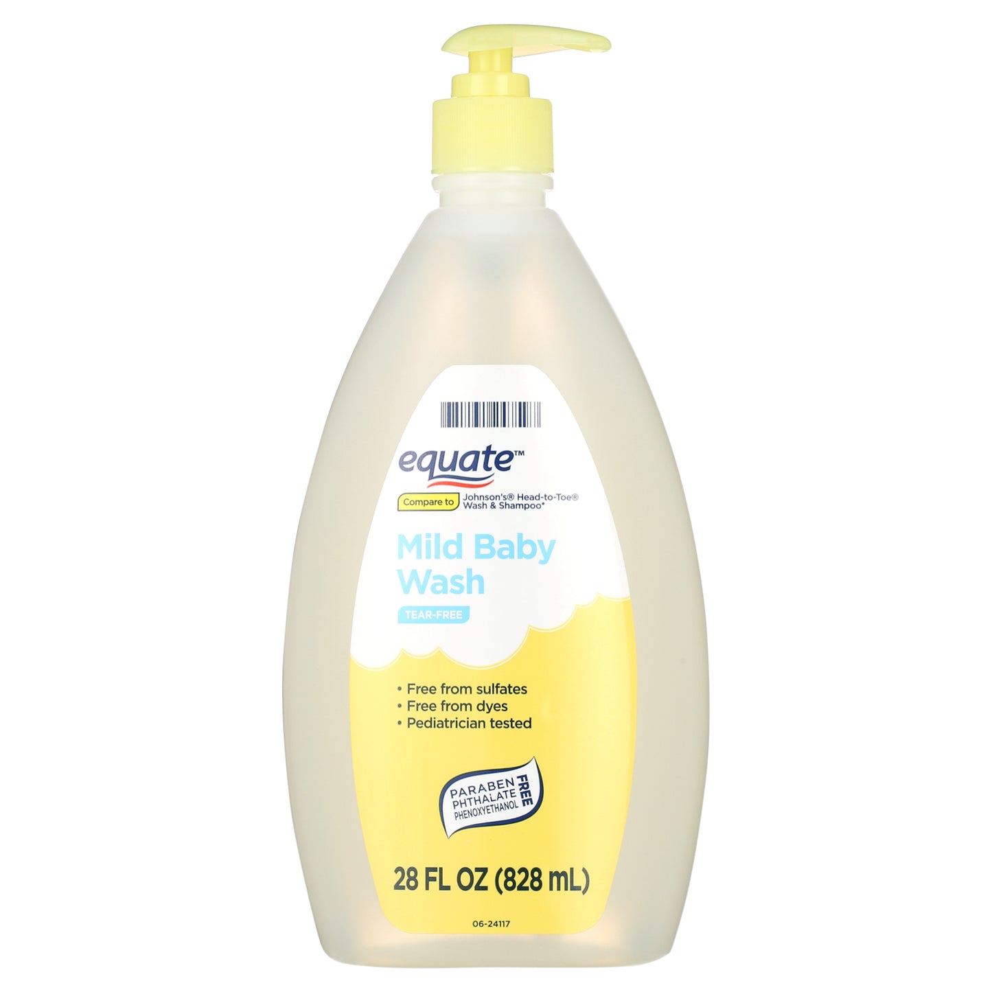 Equate Tear-Free Mild Baby Wash, 28 fl oz