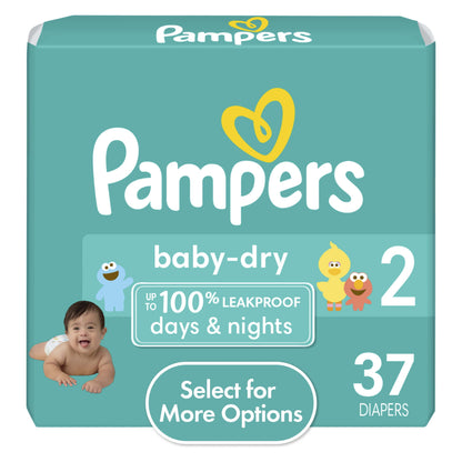 Pampers Baby Dry Diapers Size 2, 37 Count (Select for More Options)