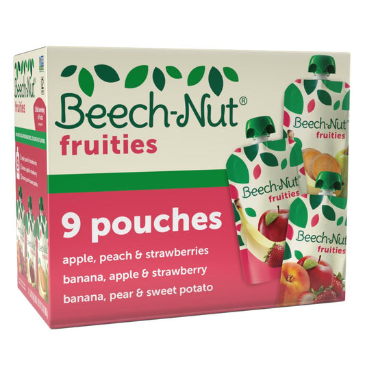 Beech-Nut Fruities Stage 2 Baby Food Variety Pack, 3.5 oz Pouch (9 Pack)