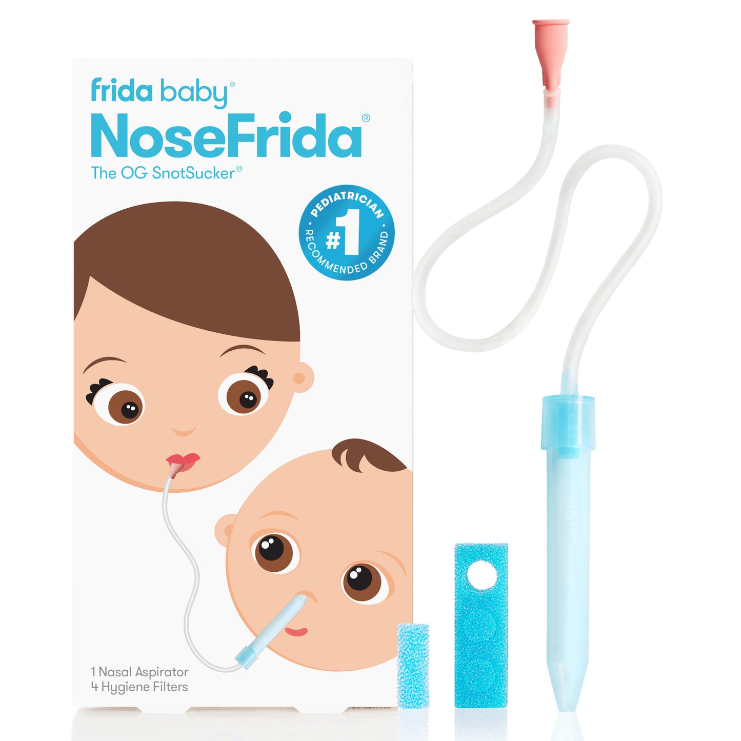 Frida Baby NoseFrida the Snotsucker Kit with Saline Nasal Spray and Sinus Rinse Aspirator for Kids Decongestion and Cold Relief, Medicine Alternative, 3 Pieces