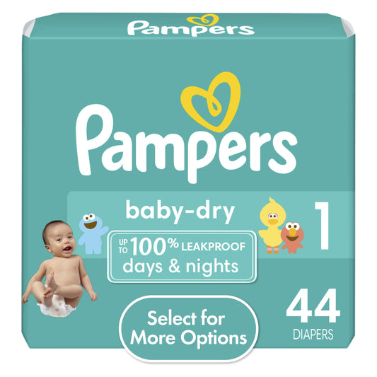 Pampers Baby Dry Diapers Size 1, 44 Count (Select for More Options)