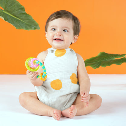 Bright Starts Grab and Spin Baby Rattle and BPA-Free Teether Toy, Ages 3 Months+